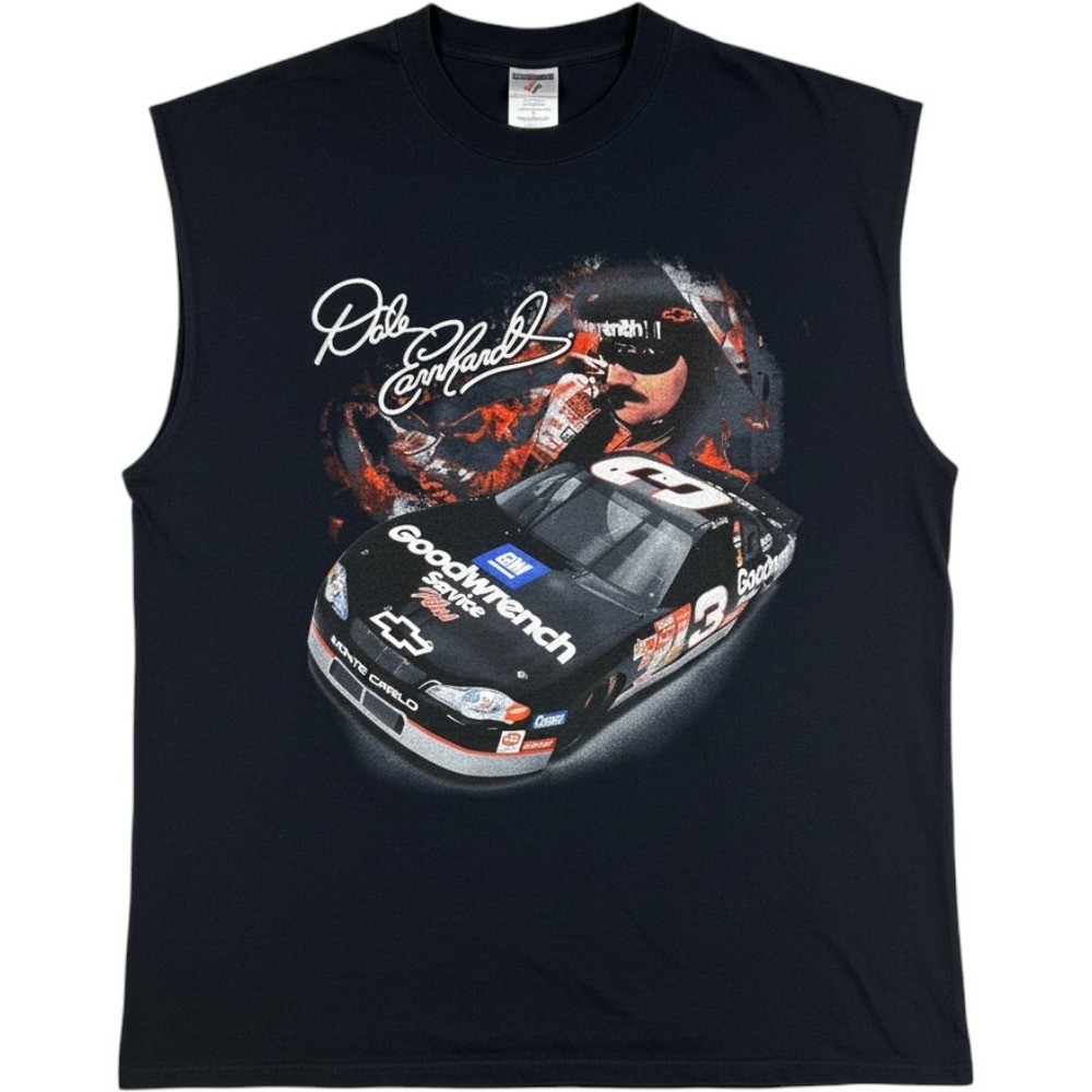 Y2K Dale Earnhardt NASCAR Muscle T-Shirt Mens XL Graphic Black Tank 2008